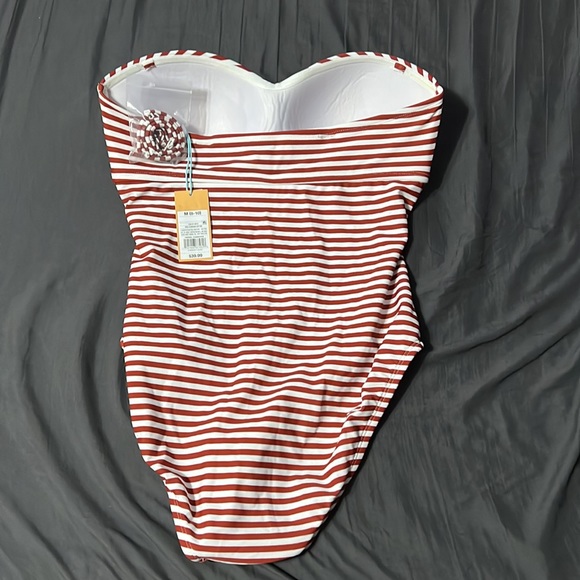 Kona Sol. Stripped. Strapless. One Piece Bathing Suit. Size Medium(8-10). NWT. - Picture 2 of 5